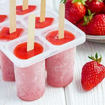 Korlon 200 Pcs Popsicle Sticks, Natural Craft Sticks to DIY Reusable Wooden Sticks Food Grade for Homemade Ice Cream Popsicle Sticks for Crafts 4-1/2" Length