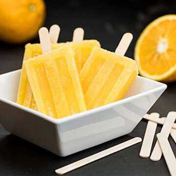 Korlon 200 Pcs Popsicle Sticks, Natural Craft Sticks to DIY Reusable Wooden Sticks Food Grade for Homemade Ice Cream Popsicle Sticks for Crafts 4-1/2" Length
