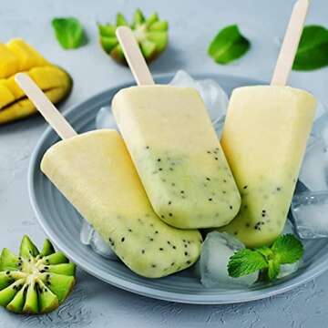 Korlon 200 Pcs Popsicle Sticks, Natural Craft Sticks to DIY Reusable Wooden Sticks Food Grade for Homemade Ice Cream Popsicle Sticks for Crafts 4-1/2" Length