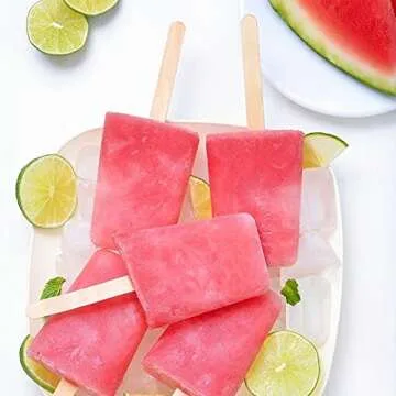 Korlon 200 Pcs Popsicle Sticks, Natural Craft Sticks to DIY Reusable Wooden Sticks Food Grade for Homemade Ice Cream Popsicle Sticks for Crafts 4-1/2" Length