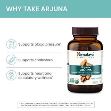 Himalaya Organic Arjuna - Heart Health Support, 700 mg - 60 Caplets