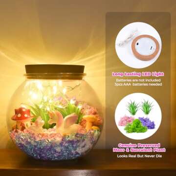DIY Unicorn Terrarium Kit - Magical Light Up Garden