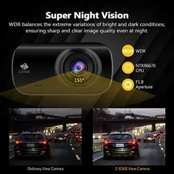 Dual Dash Cam, Z-Edge Z3D 2.7" Screen Dual 1920 x 1080P Dash Cam Front and Rear (2560x1440P Single Front) with GPS, Support 256GB max, WDR, Super Night Vision, Parking Mode, G-Sensor