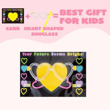 JOYIN 28 Packs Valentines Day Gifts Cards, Valentine's Greeting Cards with Heart Shaped Glasses and Light-up Glow Sticks for Kids Party Favor Classroom Exchange Prize Supplies