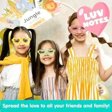 JOYIN 28 Packs Valentines Day Gifts Cards, Valentine's Greeting Cards with Heart Shaped Glasses and Light-up Glow Sticks for Kids Party Favor Classroom Exchange Prize Supplies