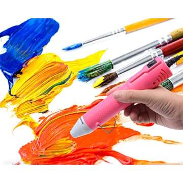 Heat Gun,mofa Embossing Mini Heat Gun,Hot Air Gun For Craft with Stand For DIY Embossing And Acrylic Paint Dryer,Multi-Purpose Electric Heating Nozzle 150W 110V (Pink,White)