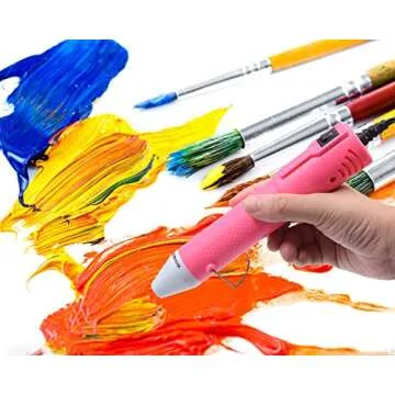 Heat Gun,mofa Embossing Mini Heat Gun,Hot Air Gun For Craft with Stand For DIY Embossing And Acrylic Paint Dryer,Multi-Purpose Electric Heating Nozzle 150W 110V (Pink,White)