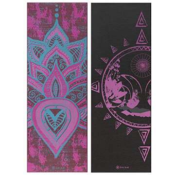Gaiam Yoga Mat Premium Print Reversible Extra Thick Non Slip Exercise & Fitness Mat for All Types of...