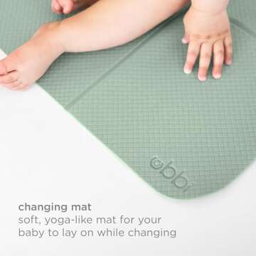 Ubbi On-The-Go Changing Baby Mat with Carrying Bag, Soft and Comfortable Diaper Bag Accessory Must Have for Newborns, Easy to Clean, Portable Changing Pad, Sage Green
