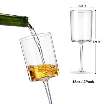 Elegant Large Square Wine Glasses Set of 4 for Wine Lovers