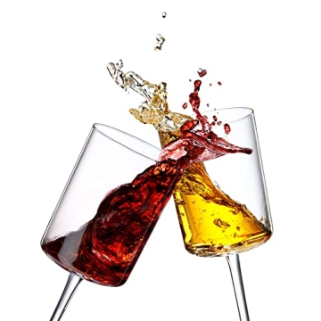 Elegant Large Square Wine Glasses Set of 4 for Wine Lovers