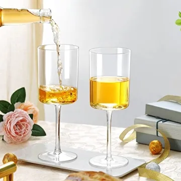 Elegant Large Square Wine Glasses Set of 4 for Wine Lovers