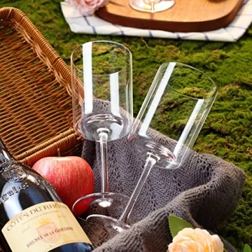 Elegant Large Square Wine Glasses Set of 4 for Wine Lovers