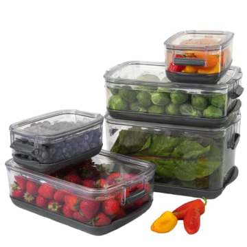 Progressive International Prepworks ProKeeper Food Fresh Produce Storage Container Set, 5- Piece, Cl...