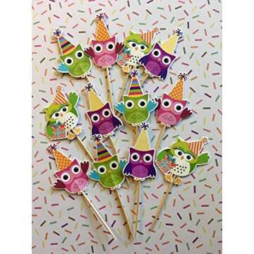 Owl Cupcake Toppers for Celebrations and Parties
