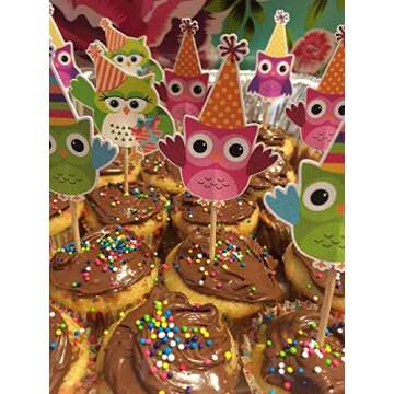 Owl Cupcake Toppers for Celebrations and Parties