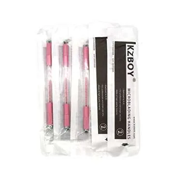 Stylish 10 KZBOY Pink Double-Ended Microblading Handles