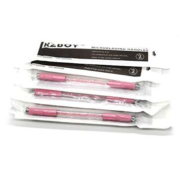 Stylish 10 KZBOY Pink Double-Ended Microblading Handles