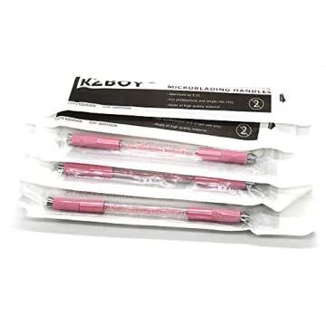 Stylish 10 KZBOY Pink Double-Ended Microblading Handles