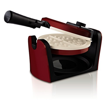 Oster DuraCeramic Flip Waffle Maker in Candy Apple Red