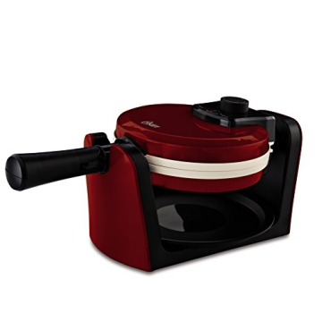 Oster DuraCeramic Flip Waffle Maker in Candy Apple Red
