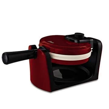 Oster DuraCeramic Flip Waffle Maker in Candy Apple Red