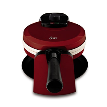 Oster DuraCeramic Flip Waffle Maker in Candy Apple Red