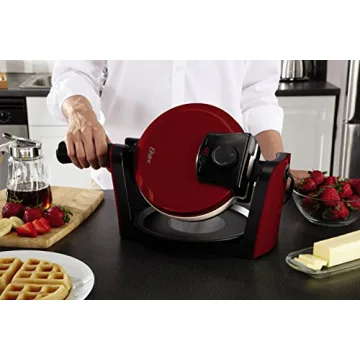 Oster DuraCeramic Flip Waffle Maker in Candy Apple Red
