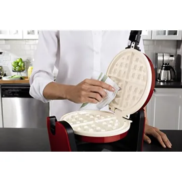 Oster DuraCeramic Flip Waffle Maker in Candy Apple Red