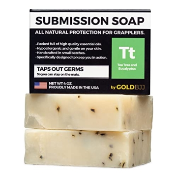 Premium Tea Tree Oil Soap - USA Made Bar Soap for BJJ, Jiu Jitsu, Wrestling, and Grappling (2-Pack o...