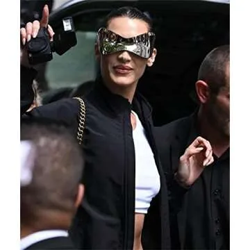 Oversized Futuristic Shield Sunglasses for Men Women Alien Wrap Around Fashion Mask Visor Sun Glasses Silver