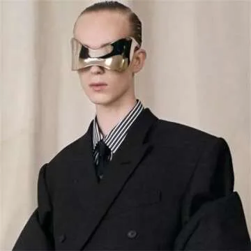 Oversized Futuristic Shield Sunglasses for Men Women Alien Wrap Around Fashion Mask Visor Sun Glasses Silver