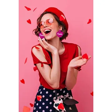 Beaded Heart Earrings Valentines Red Heart Dangling Earrings for Women Handmade Love Heart Shaped Earrings Hypoallergenic Valentine’s Day Holiday Earrings Jewelry Gift for Her