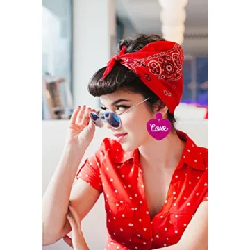 Beaded Heart Earrings Valentines Red Heart Dangling Earrings for Women Handmade Love Heart Shaped Earrings Hypoallergenic Valentine’s Day Holiday Earrings Jewelry Gift for Her