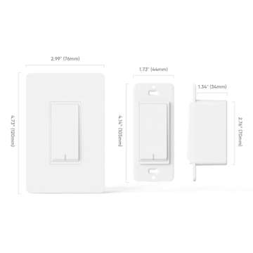 TREATLIFE Smart Light Switch Single Pole Smart Switch Works with Alexa, Google Home and SmartThings,...