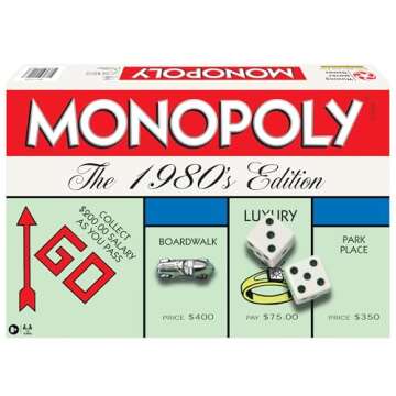 Monopoly The 1980's Edition With Original 1980's Artwork & Components incl. All Classic Tokens, by W...