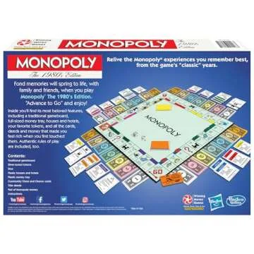 Monopoly 1980's Edition Classic Board Game for Family Fun