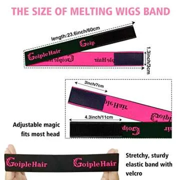 Elastic Bands for Wig Edges Wig Band - 4PCS Adjustable Lace Melting Band for Wigs Edge Wrap to Lay Edges - Wig Band for Lace Frontal Melt - Wig Accessories for Salon, Wigs Supplies, Edge Laying Band