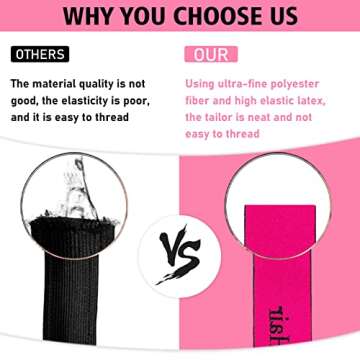 Elastic Bands for Wig Edges Wig Band - 4PCS Adjustable Lace Melting Band for Wigs Edge Wrap to Lay Edges - Wig Band for Lace Frontal Melt - Wig Accessories for Salon, Wigs Supplies, Edge Laying Band