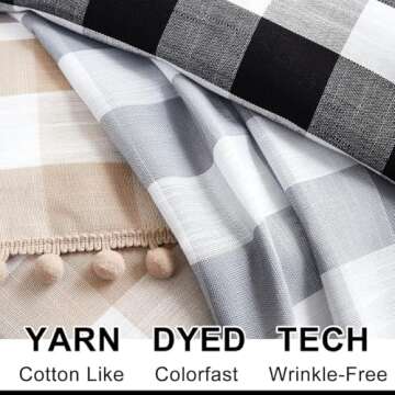 Treatmentex Plaid Kitchen Curtains for Small Windows