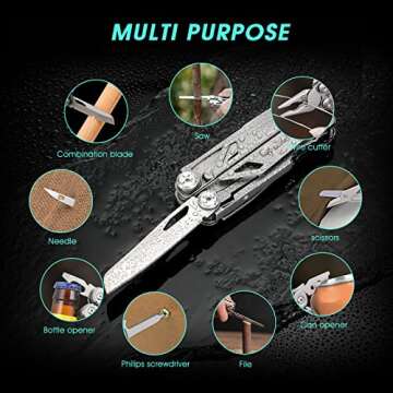 SIUPRO Multitool Pocket Knife for Men, Tactical Multi Tool With Scissors, Saw, Survival Folding Pliers with Replaceable Wire Cutters for Camping, Valentines Day Gifts Ideas, SD-10