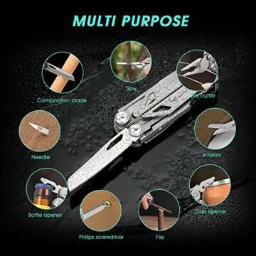SIUPRO Multitool Pocket Knife for Men, Tactical Multi Tool With Scissors, Saw, Survival Folding Pliers with Replaceable Wire Cutters for Camping, Valentines Day Gifts Ideas, SD-10