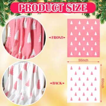 Buryeah Reversible Christmas Knit Throw Blanket 50x60