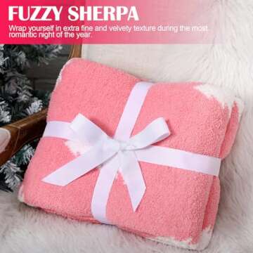 Buryeah Reversible Christmas Knit Throw Blanket 50x60