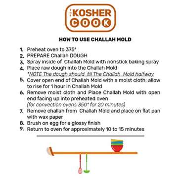 The Kosher Cook Silicone Braided Challah Mold - Medium - Braided Oval Challah Pan - Challah Bread Baking Mold - No Shaping Required - 2 Pack