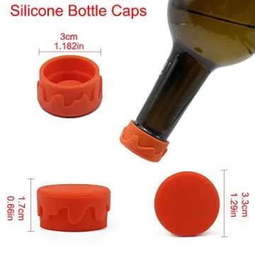 BOHAIPAN 8PCS Silicone Wine Stoppers - Freshness Guaranteed
