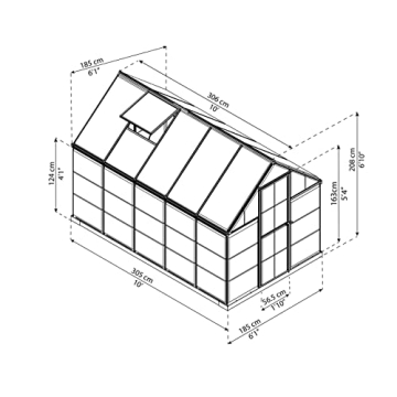 Palram Canopia 6' x 10' Greenhouse for Hobby Gardeners