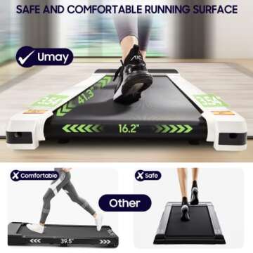 UMAY Walking Pad, Under Desk Treadmill with Remote, SPAX APP and LED Display, 3 in 1 Walking Jogging Running Machine for Home Office