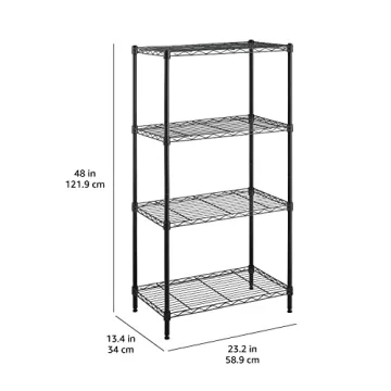 4-Shelf Narrow Adjustable Storage Shelving Unit