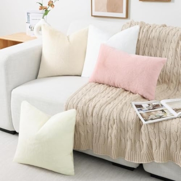 Pallene Faux Fur Plush Throw Pillows Set of 2